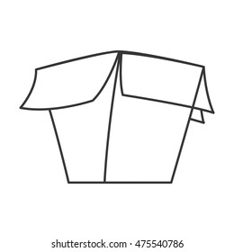 flat design open cardboard box icon vector illustration