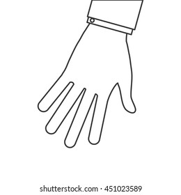 flat design open hand icon vector illustration