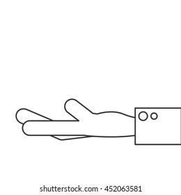 flat design open hand icon vector illustration