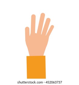 flat design open hand icon vector illustration