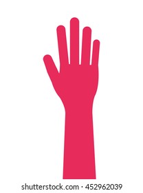 flat design open hand icon vector illustration