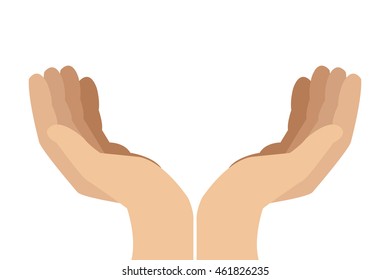 flat design open hand icon vector illustration