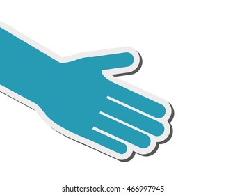 flat design open hand icon vector illustration