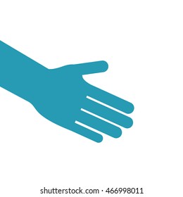 Ilustración vectorial de icono de mano abierta de diseño plano