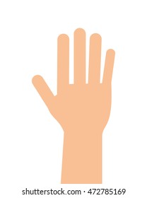 flat design open hand icon vector illustration