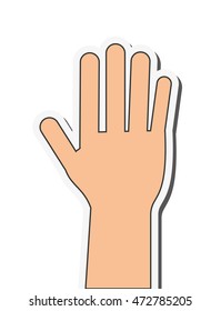 flat design open hand icon vector illustration