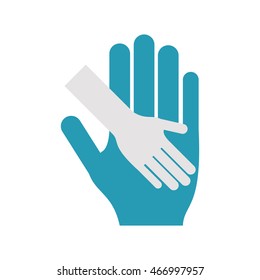 flat design open hands icon vector illustration