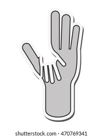 flat design open hands icon vector illustration