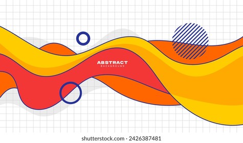 Flat design orange creative wave background