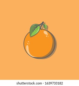 Flat design of orange fruit
