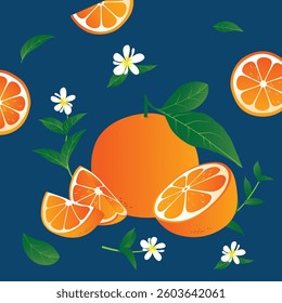 Flat design orange fruit illustration background