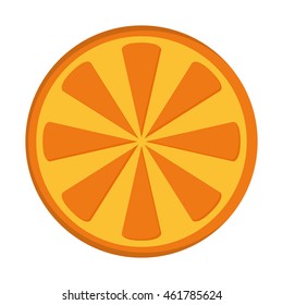 flat design orange half icon vector illustration