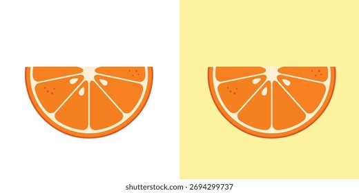 Flat Design Orange Slice Icon
