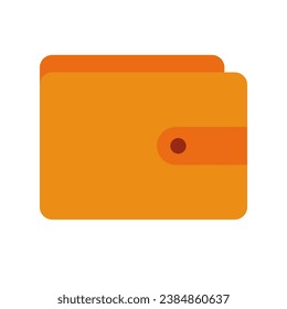 Flat design orange wallet icon. Vector.