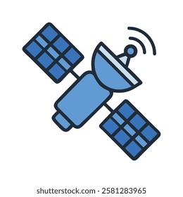 Flat design orbital satellite isolated vector illustration