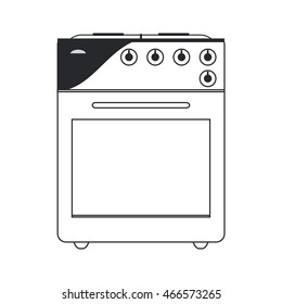 flat design oven stove icon vector illustration