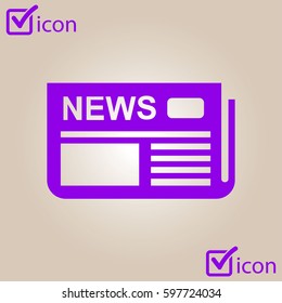 Flat design. Overview of news media, the first news page. 