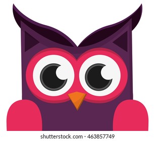 flat design owl cartoon icon vector illustration