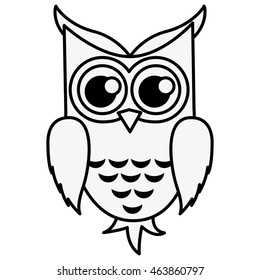 flat design owl cartoon icon vector illustration