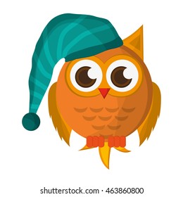 flat design owl cartoon icon vector illustration