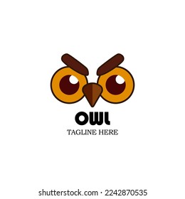 flat design owl. mascot logo