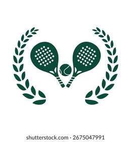 Flaches Design Paddel Schläger und Ball-Symbol, Logo, Vektor, Paddel-Club 