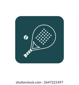 Ícone de raquete de padel de design plano