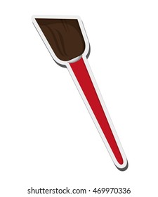 flat design paint brush icon vector illustration