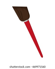 flat design paint brush icon vector illustration