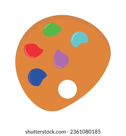 Flat design of a paint palette