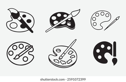 Flat Design Paint Palette Icon – Art and Creativity Symbol