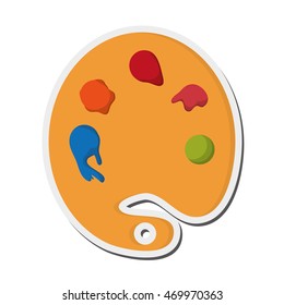 flat design paint pallet icon vector illustration
