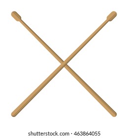 flat design pair of drumsticks icon vector illustration