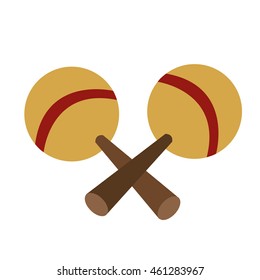 flat design pair of maracas icon vector illustration