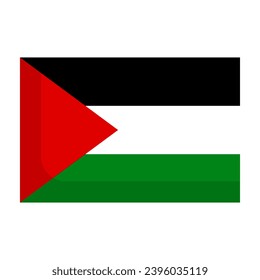 Flat design Palestinian flag icon. Vector.