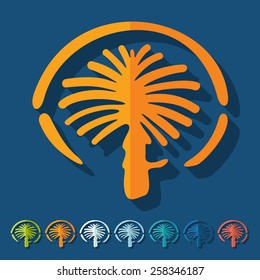 Flat design. palm Jumeirah
