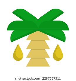 Icono de aceite de palma de diseño plano. Icono de Elaeis. Aceite vegetal. Vector.