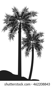 flat design palm tree icon vector illustration
