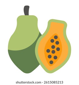 A flat design of the papaya