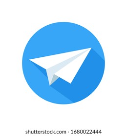 Flat Design Paper Airplane Icon