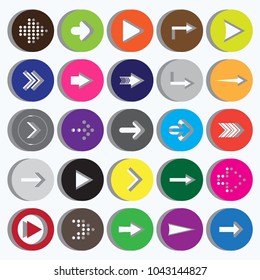 Flat design paper arrows icon vector template desigyn element set.