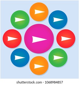 Flat design paper arrows icon vector template desigyn element set.