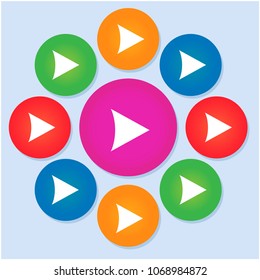 Flat design paper arrows icon vector template desigyn element set.