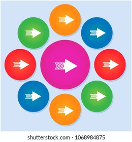 Flat design paper arrows icon vector template desigyn element set.