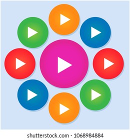 Flat design paper arrows icon vector template desigyn element set.