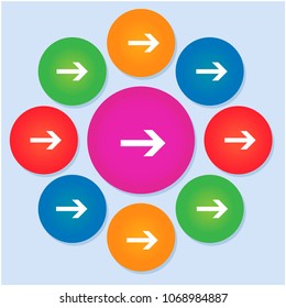 Flat design paper arrows icon vector template desigyn element set.