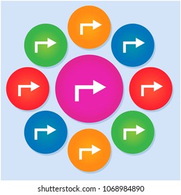 Flat design paper arrows icon vector template desigyn element set.
