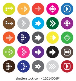 Flat design paper arrows icon vector template desigyn element set.