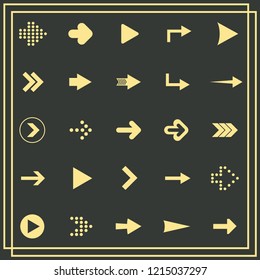 Flat design paper arrows icon vector template desigyn element set.