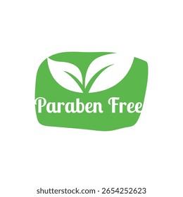 Flat Design Paraben Free Logo with Botanical Element